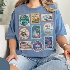 Comfort Colors Vintage Theme Park Stamps Vintage T-shirt Wildest Ride Happy Ever After Land Retro Tshirt Castle Family Matching Trip 2026 Gift - TrendWear USA