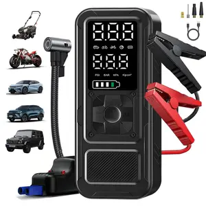 Calmara 3-in-1 Portable Power Station: Tire Inflator (150PSI), 10000mAh Power Bank, LED Emergency Light, Dual Power Supply