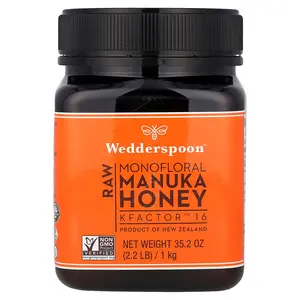 Wedderspoon Raw Monofloral Manuka Honey, KFactor™ 16, 35.2 oz (1 kg)