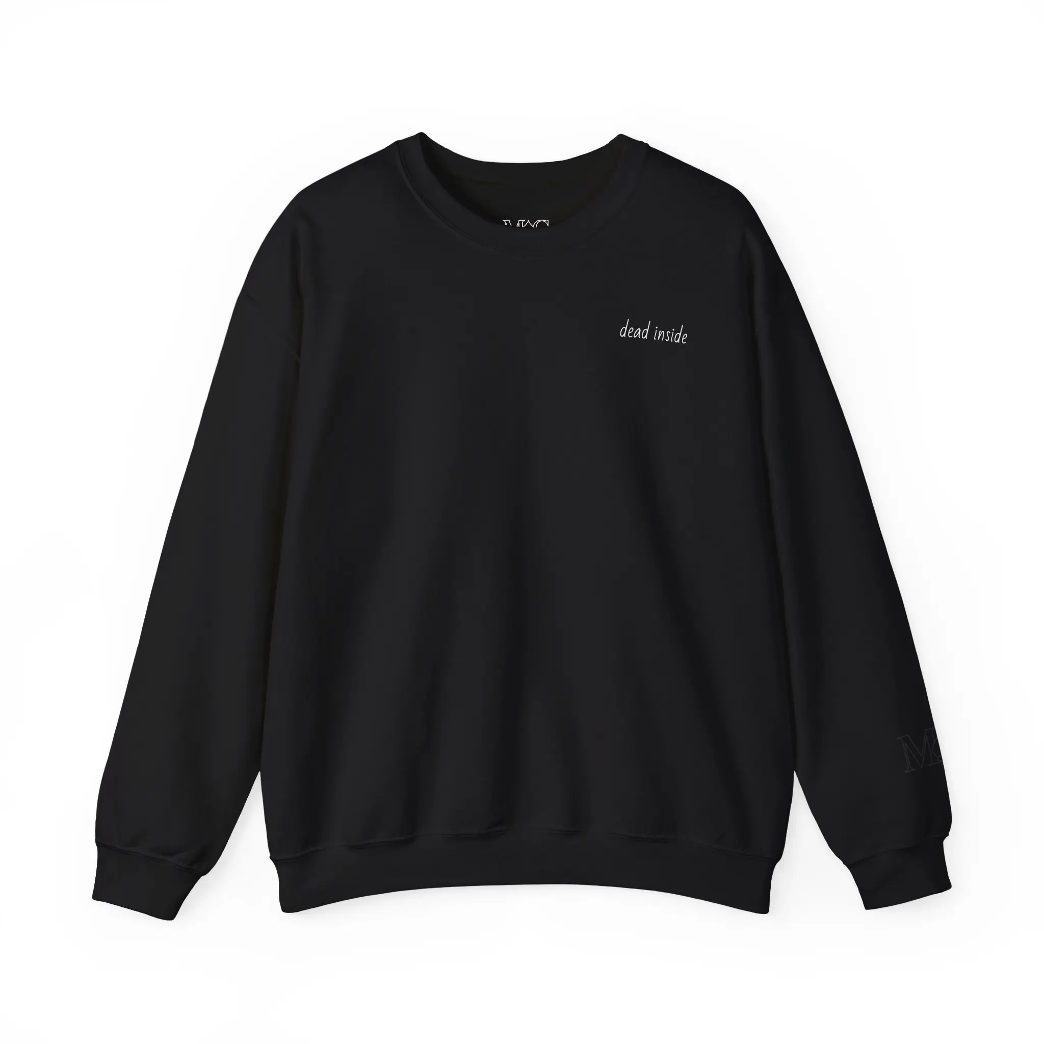 Men's Midnight Crush Skeleton Teddy Bear 'Dead Inside' Graphic Crewneck Sweatshirt, Cotton-Poly Fabric, Cold Wash Compatible, Halloween Goth Grunge Style, Standard
