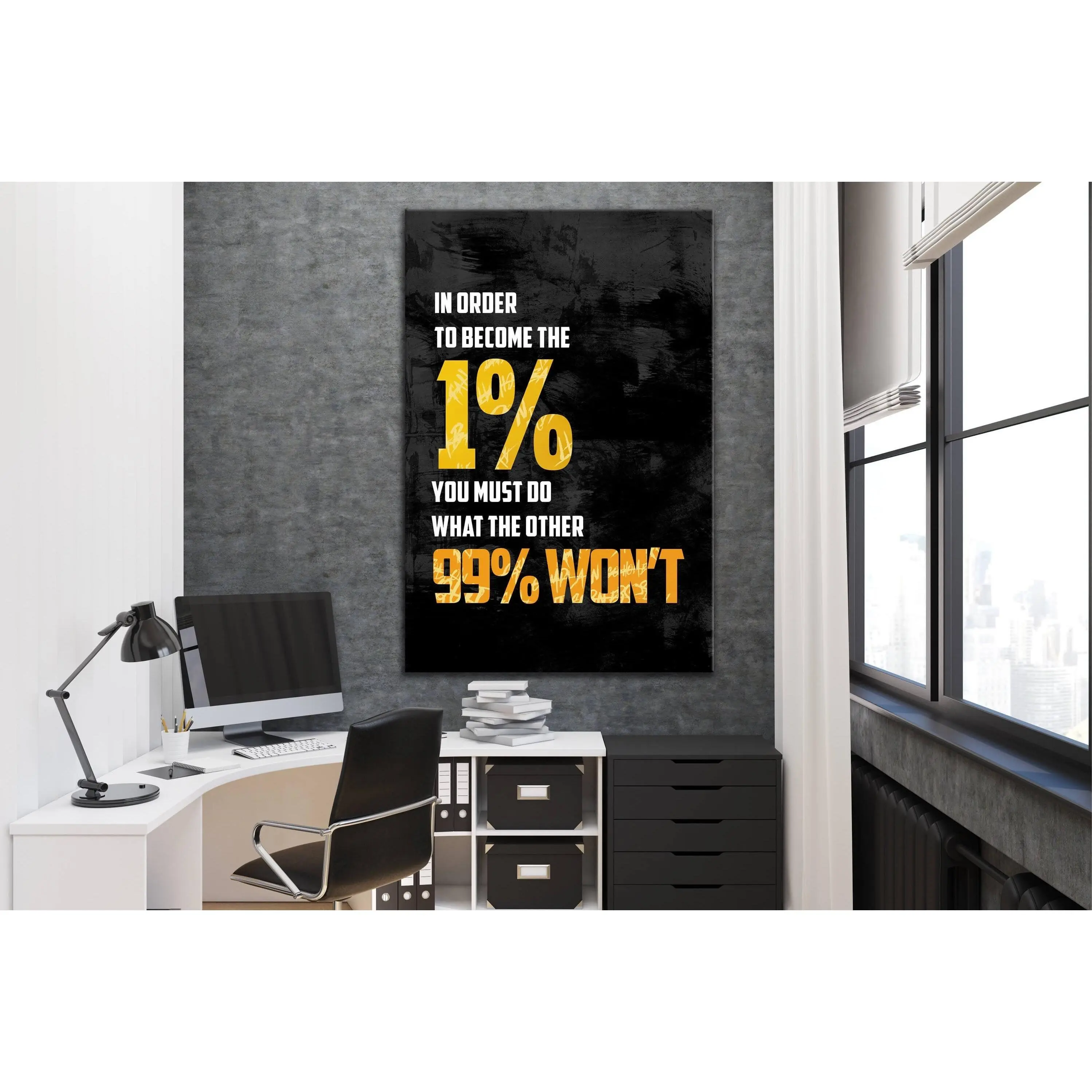 In Order To Become The 1 Percent You Must Do What The Other 99 Won'T Motivational Quote Art Entrepreneur Office Business Poster