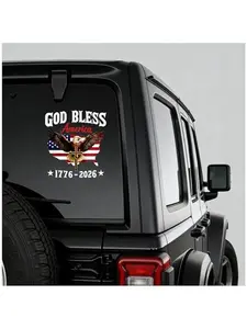 250th Anniversary Eagle Stickers God Bless America Vinyl Decal for Car Truck Window Multi-Surface Premium Quality Easy Installation Clean Removal Perfect Gift for Independence Celebrations