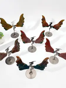 1pc Unique Ocean Jasper Flying Dragon With Bracket Ornaments, Desktop Decoration, Home Decoration, Crystal Ornaments, Father's Day Gifts, The Best Choice For Crystal Lovers.