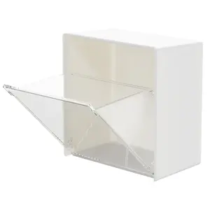 Bathroom Wall Mount Plastic Qtip Holder Canisters Storage Organizer for Cotton Swabs, Cotton Rounds, Floss, Etc