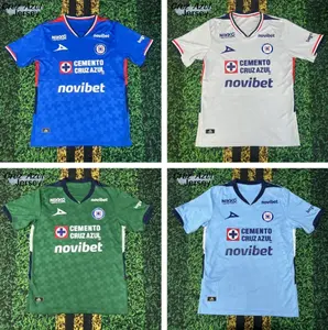 2526 Mexico League Cruz Azul Home Blue Away White Short Sleeve Top Green Football Jerseys LIGAMX Fan Edition