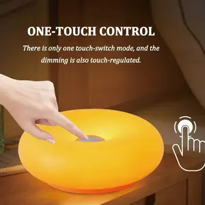 / Style Donut Table Lamp, USB Powered, Dimmable LED Night Light, Bedside Atmosphere Lamp for Bedroom Living Room Decor, Led Mood Light, Modern Nightstand Lamps