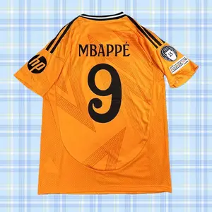 2425 Away Orange No. 9 Mbappe Short SleeveSoccer Jerseys