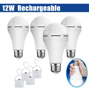 4/8 PCS Rechargeable Emergency Light Bulbs, 12W Battery Powered LED Light Bulb 850LM Daylight E26/27 1200mAh for Home Power Outage Garage Camping Hurricane Bulb Blackout