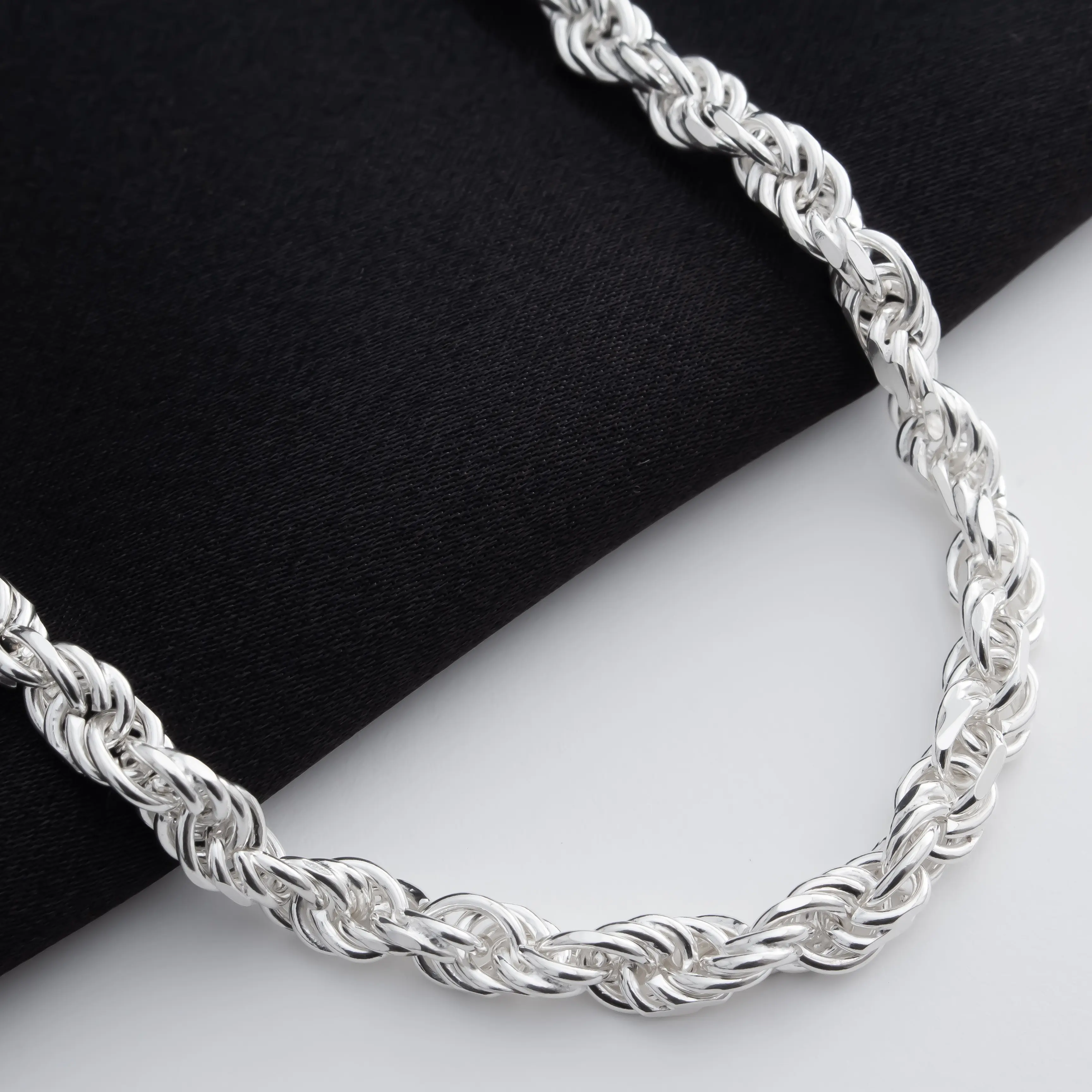 Solid Silver .925 Rope Chain Necklace 6mm
