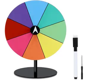 Airpark Prize Wheel Dry Erase 8 Inch Spinning Wheel for Prizes All Metal Tabletop Roulette Wheel of Fortune for Party Birthday Wedding Housewarming Christmas New Year Graduation and Carnival Games