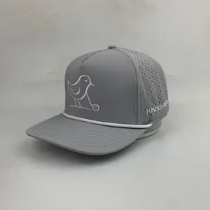 3 Under Par Co "Tap in Bird" Edition Golf Hat Gray with Perforated Design and White Trim for Optimal Comfort