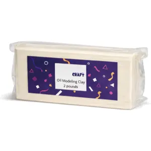 Plasticine Oil Based Modeling Clay, Non Hardening  Clay, Non  No Bake Professional Oil Base Sulfur Free Sculpting Clay (White)