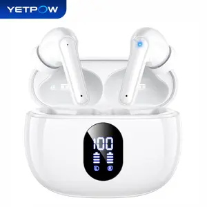 YETPOW Bluetooth Earbuds, Wireless Earbuds with Bluetooth 5.3, 48H Playtime, LED Display, Deep Bass Sound, Built-in Mic, IPX7 Waterproof Lightweight In-Ear Earphones with Touch Control for iPhone TV Laptop, T18