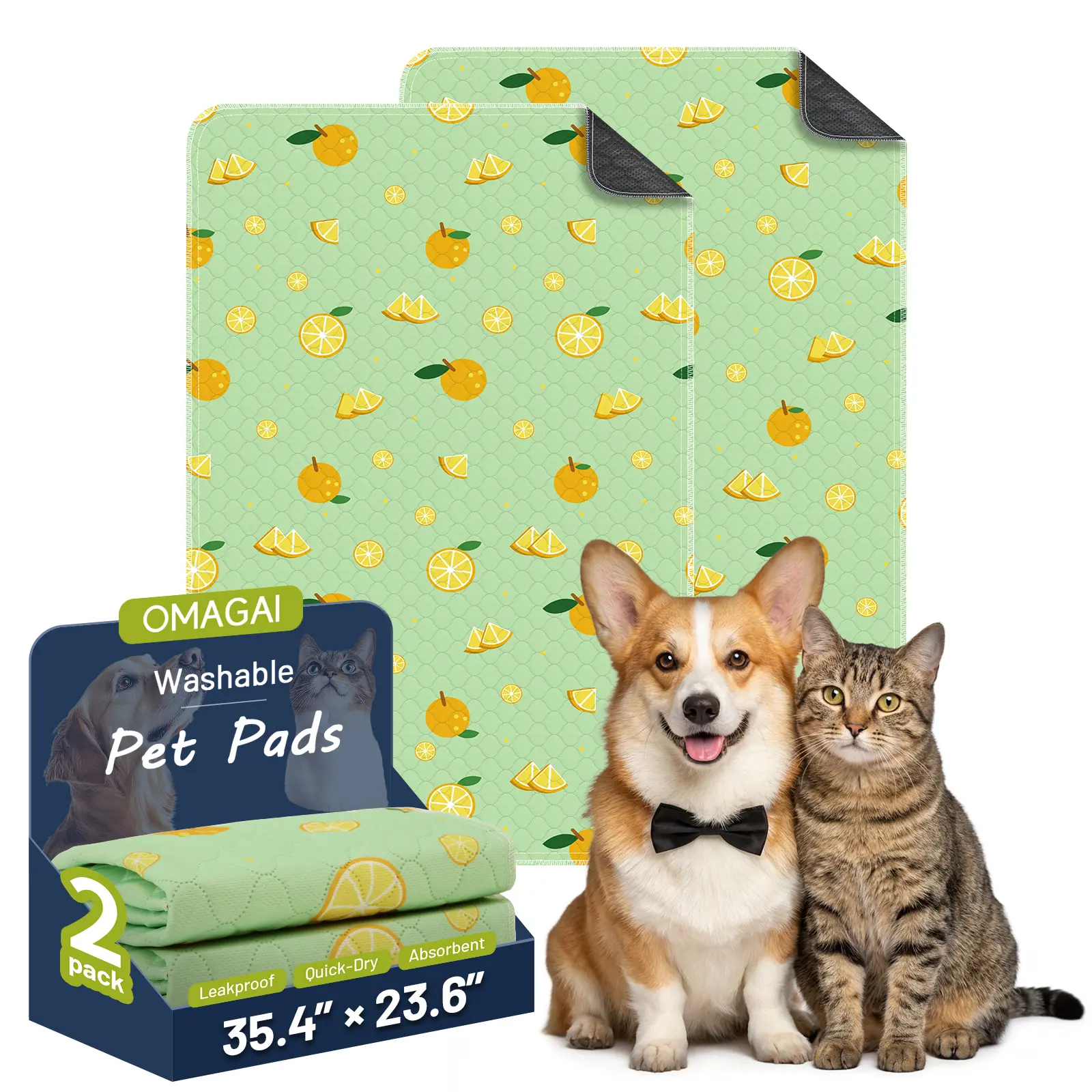 Green Background with Lemon