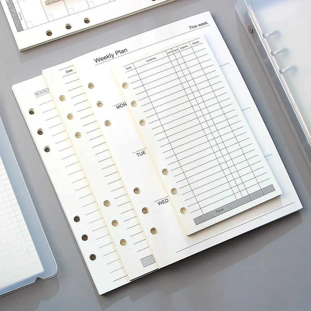 6 Hole Refill Paper for A5 and A6 Planner Notebook Diary Replacements Inserts Lined Pages