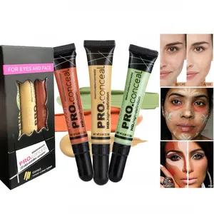 Three-Color HD Concealer Cream, Full Coverage Eye & Face, for Dark Circles, for Redness, Long-Lasting, Easy Application
