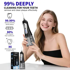 Deep Clean Water Flosser5 Modes & 6 Replacement Nozzles for Braces/Sensitive Teeth | IPX7 Shower & Home Travel Use | Fast USB Charging Oral Daily Cleanser adult gift water  flosser  braces