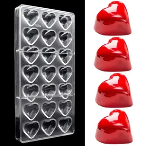 Heart Chocolate Candy Mold Set, Valentine's Day Romantic Plastic Chocolate Candy Making Tool, Heart-Shaped Chocolate Candy Molds