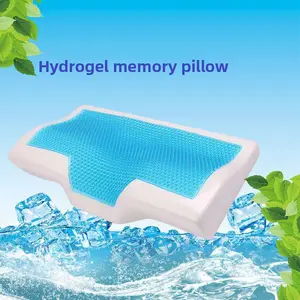 Cooling Gel Pillow, Memory Foam Pillow, Ergonomic Butterfly Pillow, Neck Support Cervical Pillow, Slow Rebound Soft Silicone Pillow, Ice Silk Cool Pillow for Summer Sleeping, Home Office Dorm Cooling Pillow