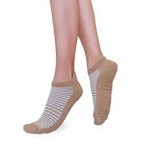 Tucketts Tab Closed  Mustard Clay Pilates Socks - Non-Slip Grip, Closed Toe, Barre & Yoga - Women's