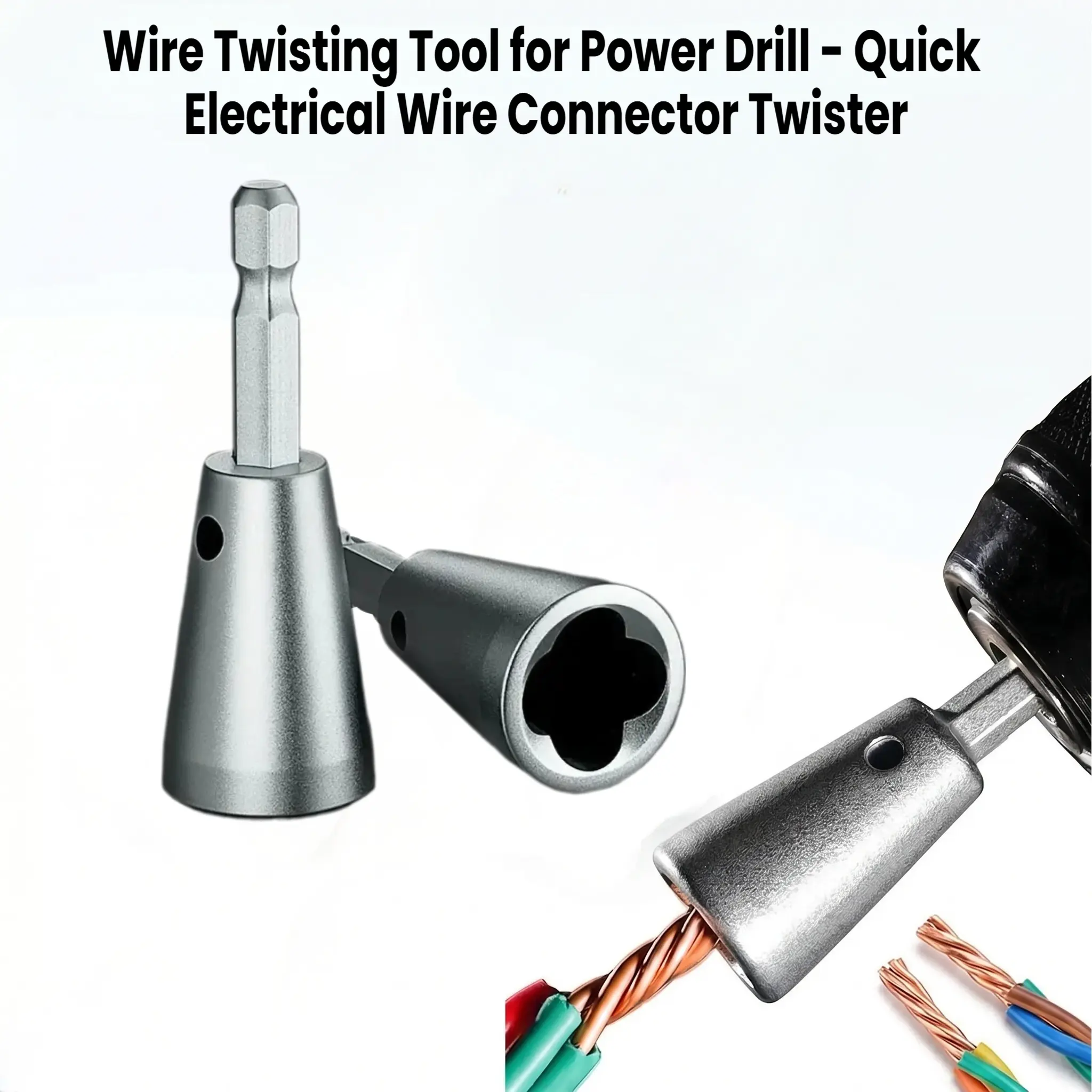Wire Twisting Tools, Wire Stripping And Twisting Tools for Power Drill, Cable Quick Stripper, Power Tool Accessories for Drill, Diy Tools (2 PCs), Tools Gadgets-YY0