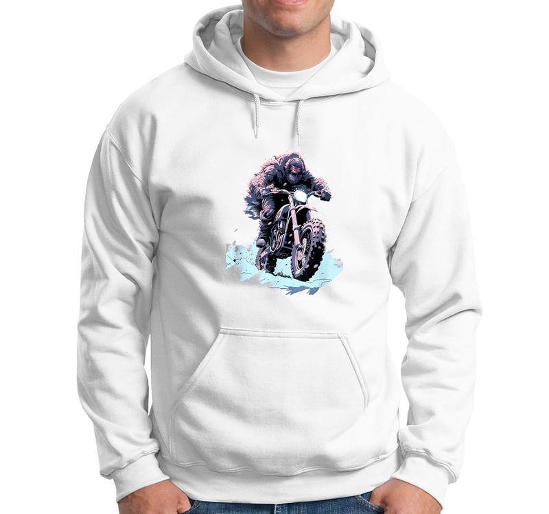 Dirt Bike Bigfoot Ice Racer Motorcycle Ice Racing Hoodie