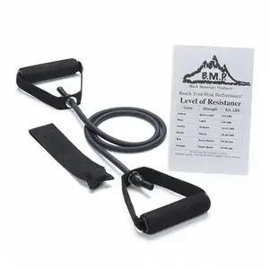 212 MAIN Black Stackable Resistance Band - 15-20 lbs Single Band with Carabiner Clip, Latex-Free for Physical Therapy, Fitness
