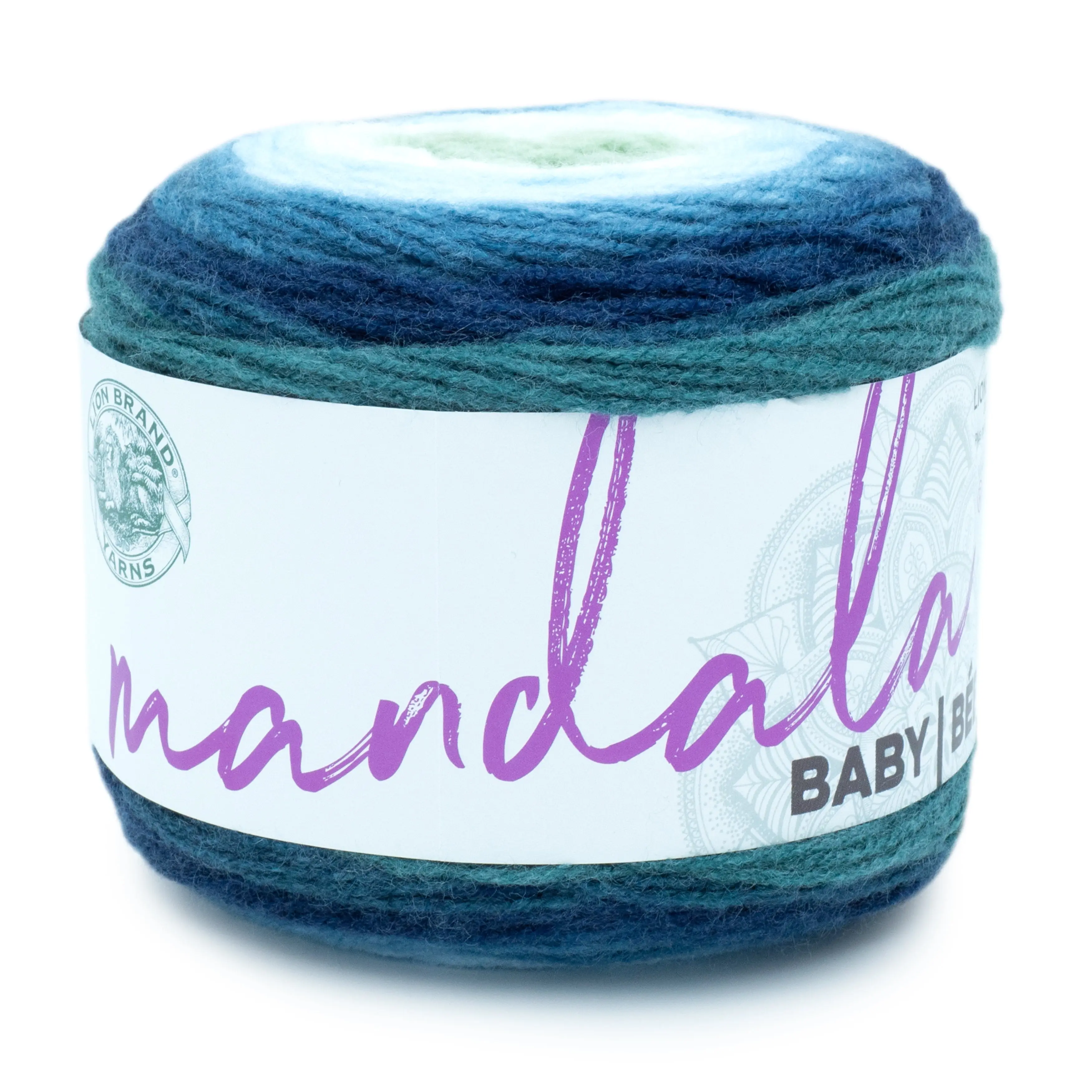 Lion Brand Yarn Mandala Baby Echo Caves Self-Striping Light Acrylic Multi-Color Baby Yarn