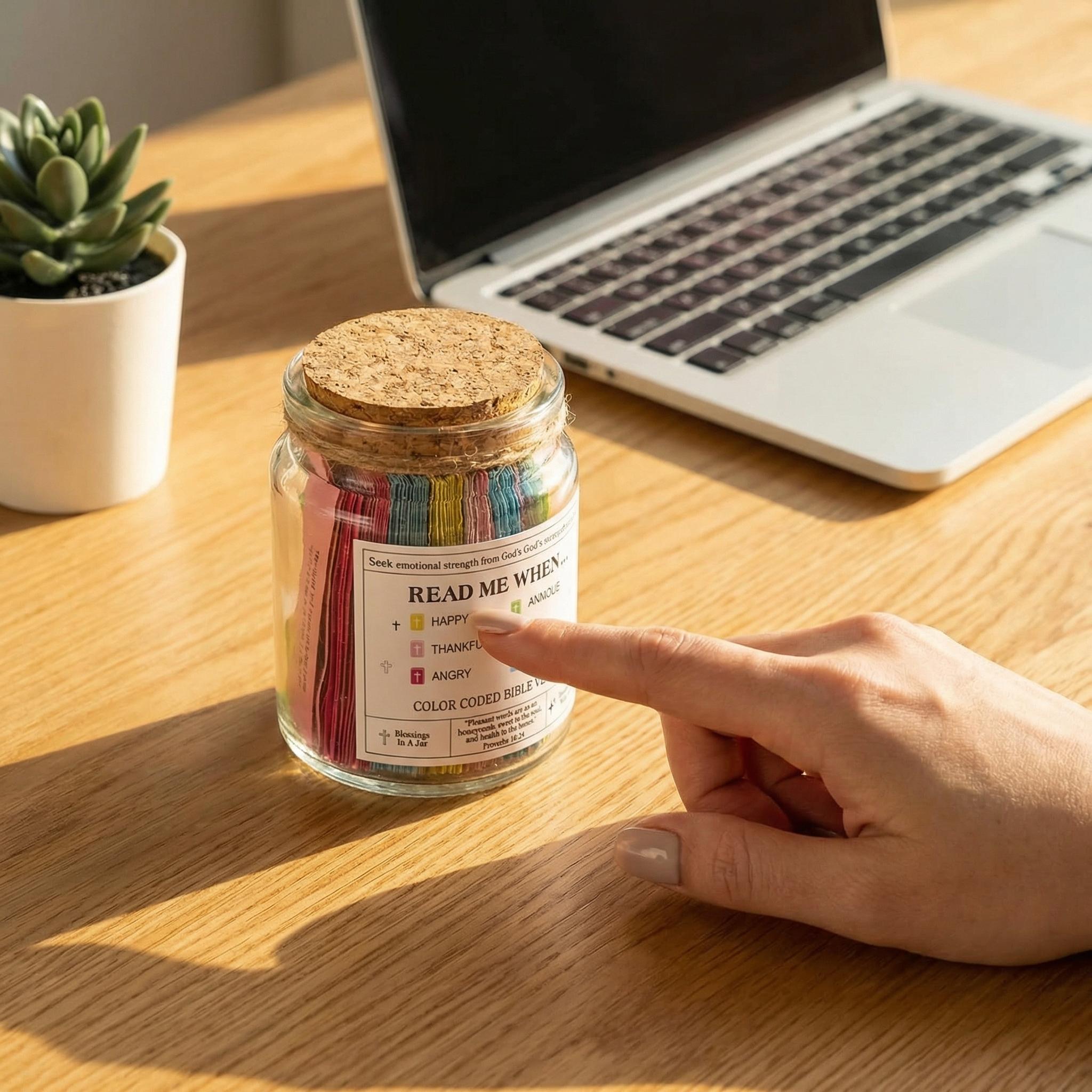 Bible Verse Jar: Read Me When You Open the Jar—A Mother’s Day Gift. Daily Encouragement, Inspirational Prayers, and Reflections. A Graduation Gift for Her. A Gift from a Daughter to Her Mom. Christian Gifts for Women