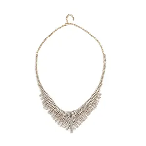 White Crystal Waterfall Necklace for Women Jewelry Size 24" Birthday Christmas Gifts