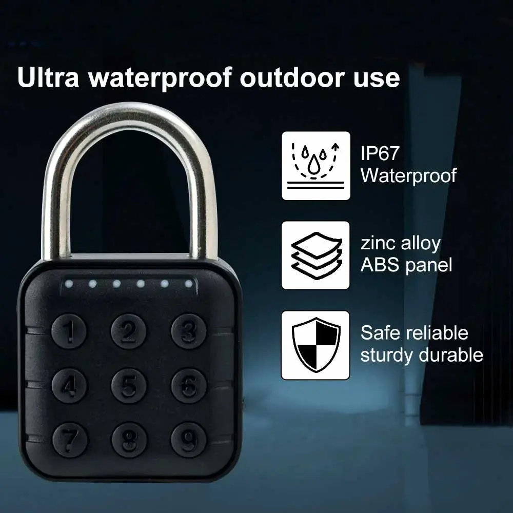 Electronic Password Lock, Metal Body Ip67 Waterproof, Battery Powered Digital Luggage Lock, Suitable for Doors, Fences, Cabinets, Drawers