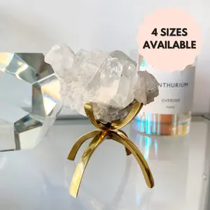 Modern Brass Crystal Stand – Display Holder for Rocks & Spheres