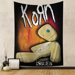 K-Korn rock band Tapestry Anime Tapestry Hanging Tarot Hippie Wall Rugs Dorm Wall Hanging Sheets,Polyester fabric,Birthday/ Valentine's Day/ Boyfriend Girlfriend /Christmas/Halloween GiftsGift,And As a Birthday Present for Family And friend