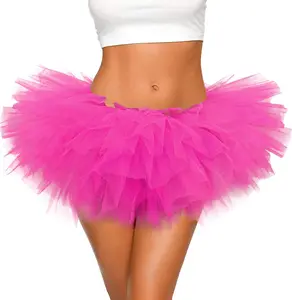 Tutu for Women Adults - 5-Layer Tulle Skirts 80s Outfit for Women - Puffy Adult Tutus - Halloween Costumes SkirtGift.