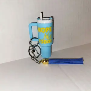 Nope Not Today Mini Tumbler Chapstick Holder Keychain