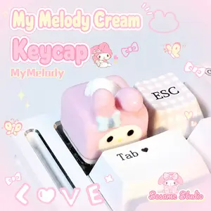Cute Cartoon My Melody Cream Cake 3D Resin Keycap, Universal Magnetic Switch & Cross Axis for Mechanical Keyboards, Single Keycap Only, Keyboard Accessory