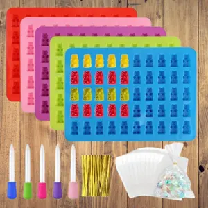Silicone Fudge Mold with Dropper Chocolate Baking Mold Heat-resistant Candy Mold DIY Mold Silicone Fudge Mold Tray Sugar Craft Cake Decoration Tin