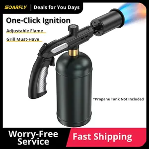 Propane Torch, Adjustable Blow Torch Wood Torch Burner for Grilling, Camping, BBQ Ignition, Good for Searing Steak, Campfire Starter, Charcoal Lighter, Flame Thrower (Propane Tank Not Included) Kitchen Utensils #SummerWins #DealsForYouDays