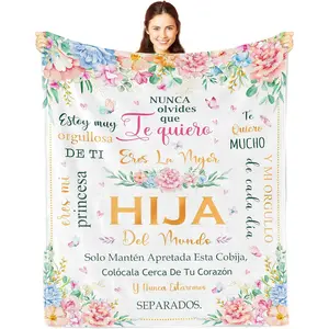Nicetous Gift for My Daughter, Mother's Day Gifts, Gifts for Daughter in Spanish, Gifts for Daughters, Blanket/Manta/Cobija for My Daughter in Spanish 50x60in, Birthday Gift for My Daughter, Birthday Gift for My Daughter