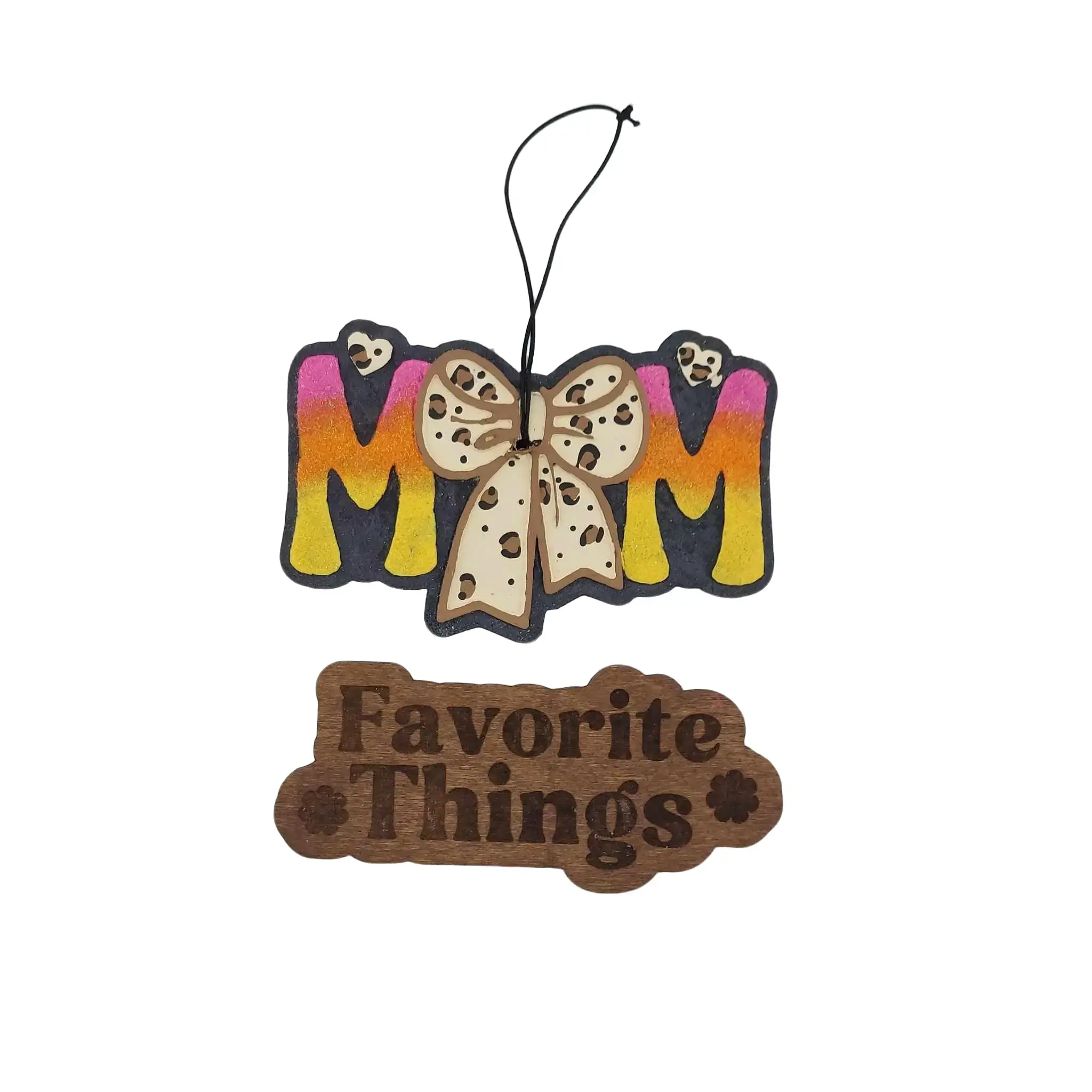 Ombre Mom Freshie With Leopard Bow - Sunrise
