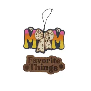 Ombre Mom Freshie With Leopard Bow - Sunrise