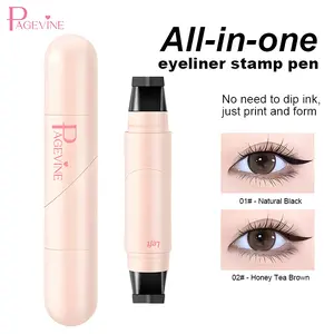 Dual Wing Eyeliner Stamp Pen – Double-Ended Design with Left & Right Wing Stamps, Quick-Dry Waterproof Smudge-Proof Eye Makeup Tool for Effortless Symmetrical Cat Eyes.