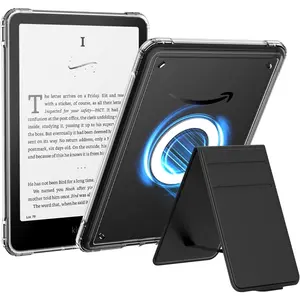 F-CPS06  Magnetic Case for 7" Kindle Paperwhite 12th Gen 2024 & Kindle Colorsoft Signature Edition, Stand Cover Ultra Thin DIY Clear Case with Wireless Charging Fully Covered Shell, Black