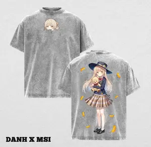 Mahiru Shiina | Otonari no Tenshi-sama Washed Tee Streetwear Tee Hoodie “Silent Grace — A Beauty Who Shines In Quiet Strength” — For Anime Fans, For Drops That Glow With Serene Aura