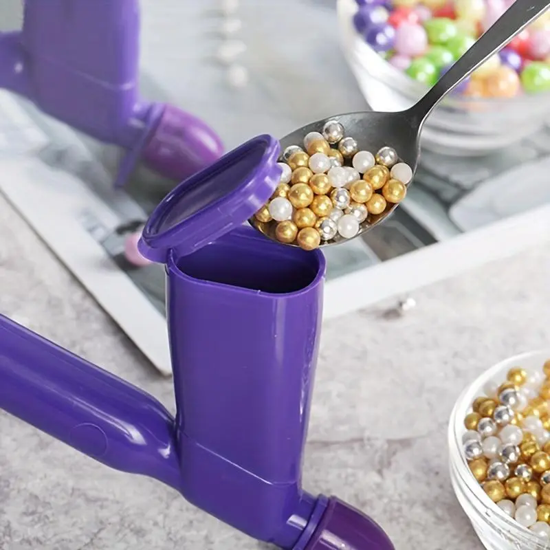 1pc Purple-Pearl Bordure Gun Cake Decorating Pen - Non-Toxic Food-Safe Plastic Bakeware, 1-Piece Cake Decorating Piping Nozzles Tool for Baking, Kitchen Use