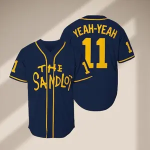 The Sandlot Yeah-Yeah #11 Baseball Jersey, Classic Navy Movie Shirt for Fans, Retro Baseball Film Uniform
