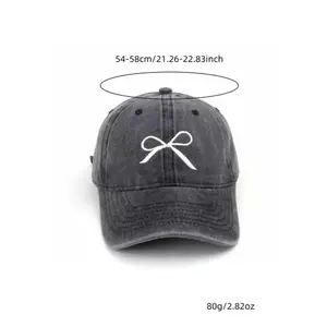 Women's Bowknot Embroidered Baseball Cap, Casual Outdoor Sports Hat, Stylish Fashion Accessory for Daily Wear