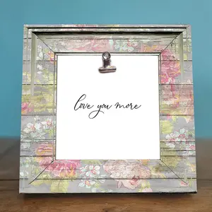 Rustic Love You More Shabby Chic 8x8 Photo Frame for Mother's Day, Anniversaries, Engagements, and Everyday Sentimental Gifts
