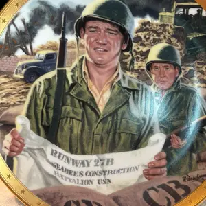 John Wayne Military Collectors Plate