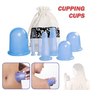 【Highly praised cupping set】Silicone Vacuum Cupping Cups Blue Cupping Therapy Set with Strong Suction Anti-Cellulite Cupping Device for Adults Home Spa Equipment Body Care